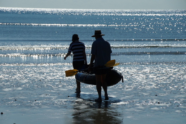 Carting the canoe out