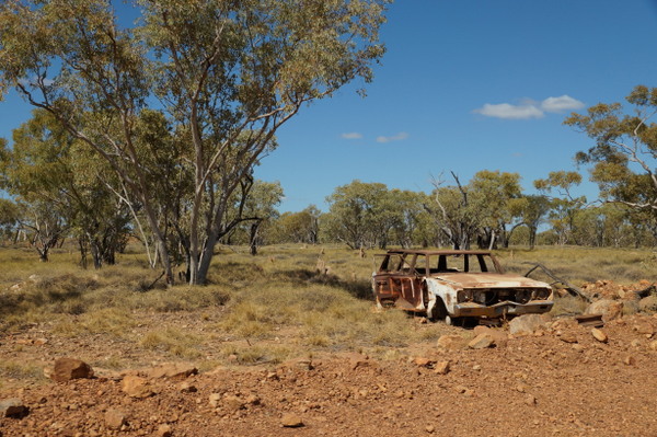 Rusty car en route to Mt Isa