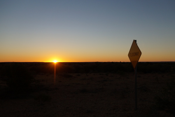 Our goal this night was to reach the top of the Vaughan Johnson lookout at the border of the Diamantina and Bedourie shires, except we didn't leave Birdsville soon enough so we enjoyed the sunset from the road.