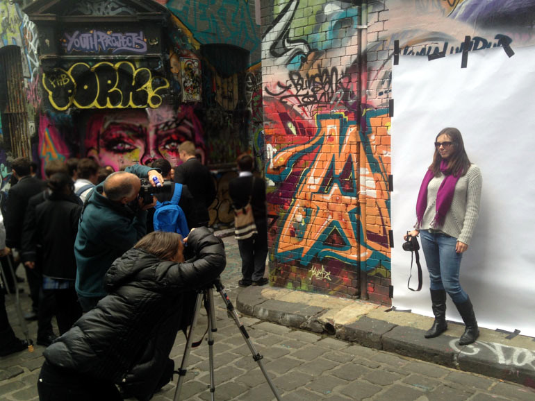 Posing in Hosier Lane