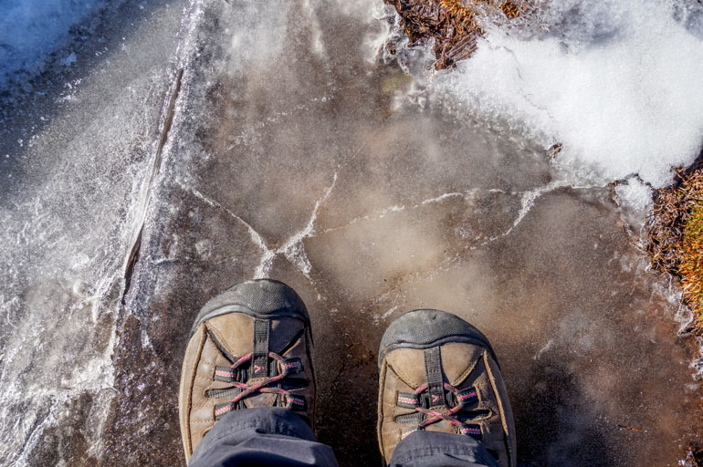 Icy track, Cradle Mountain