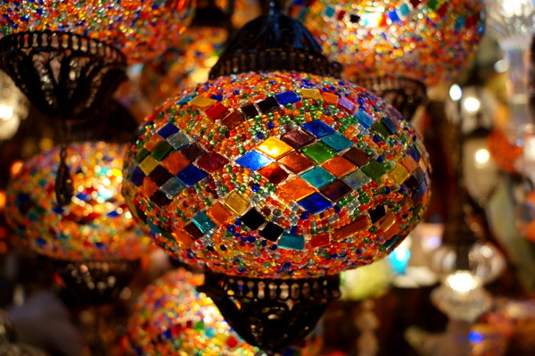 Colourful lamps at the Grand Bazaar