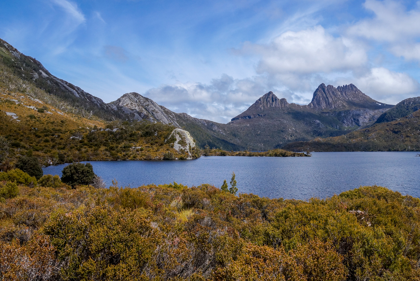 Cradle Mountain as seen from the Dove Lake Circuit • Pegs on the Line